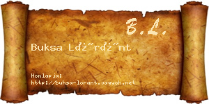 Buksa Lóránt névjegykártya