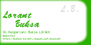 lorant buksa business card