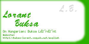 lorant buksa business card